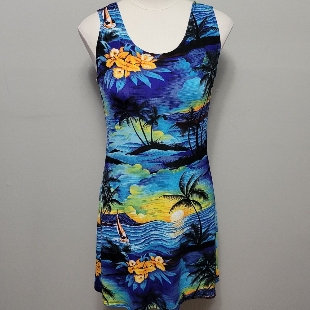 Diamond's tropical floral knit dress size large